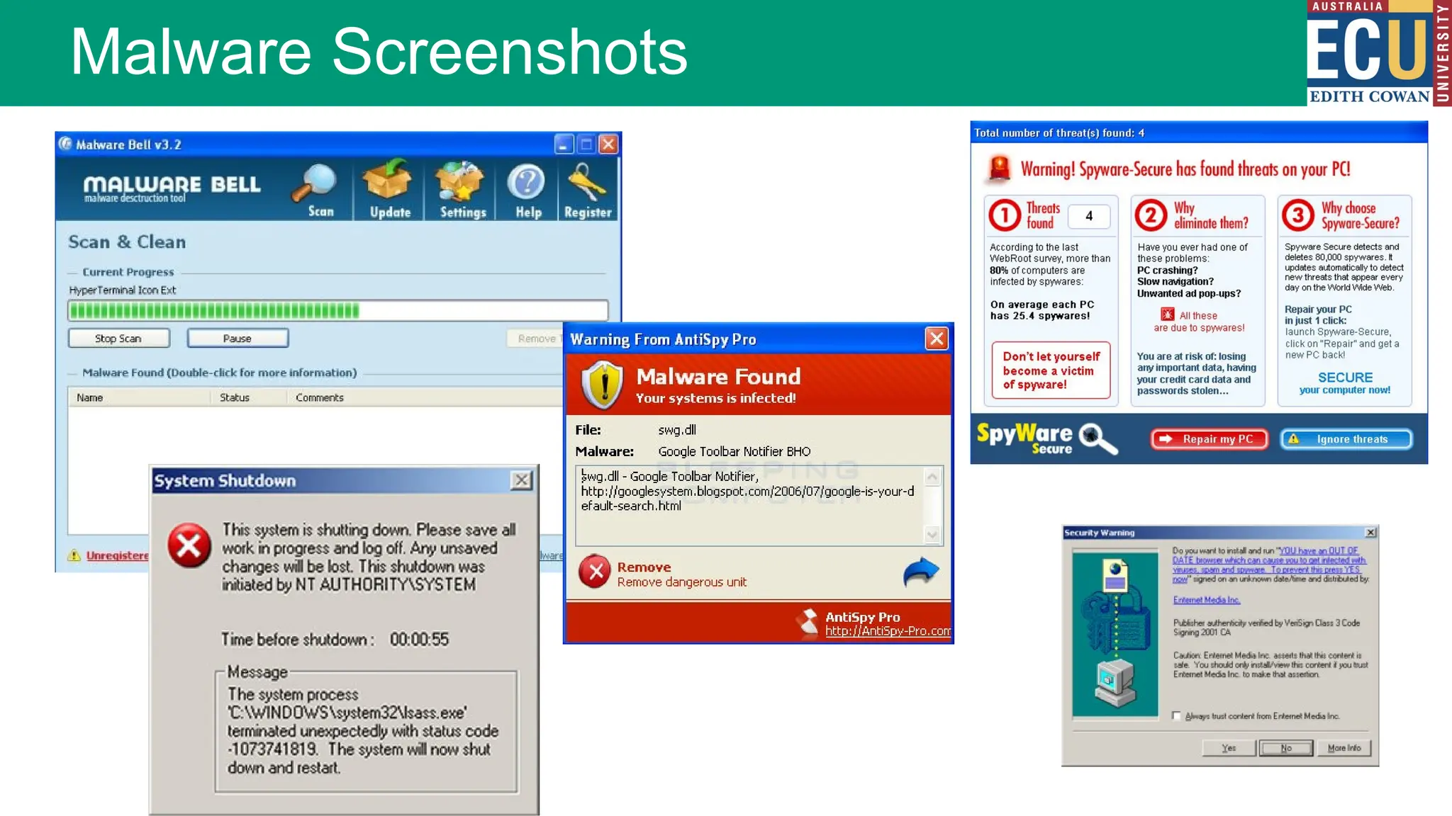 Malware Screenshots
 