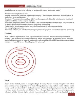 Professional Ethics Module 1 Notes | DOCX