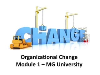 Organizational Change
Module 1 – MG University
 