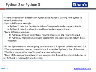 Python Training in Pune - Ethans Tech Pune | PPTX | Web Development ...