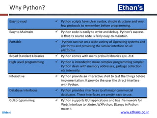 Python Training in Pune - Ethans Tech Pune | PPTX | Web Development ...