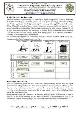 Additive Manufacturing (15ME82)-Module 1 | PDF