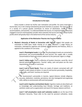 Micro Perspective on Tourism and Hospitality Industry | PDF