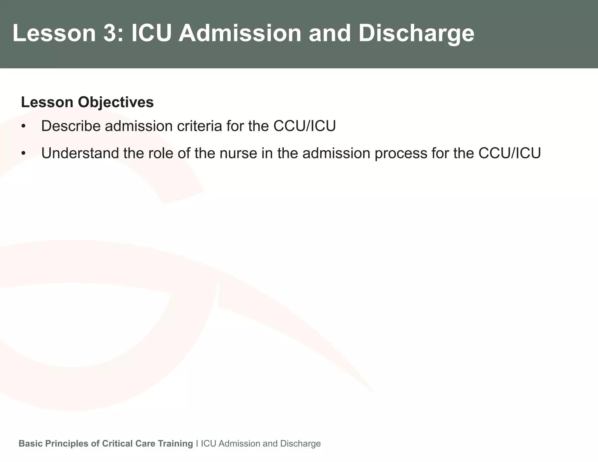 Module 1.3 ICU Admission & Discharge | PPTX