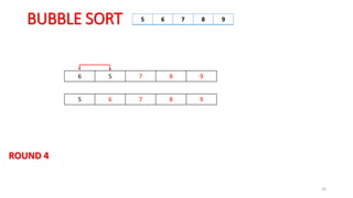 BUBBLE SORT
33
6 5 7 8 9
5 6 7 8 9
5 6 7 8 9
ROUND 4
 