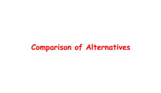 Comparison of Alternatives
 