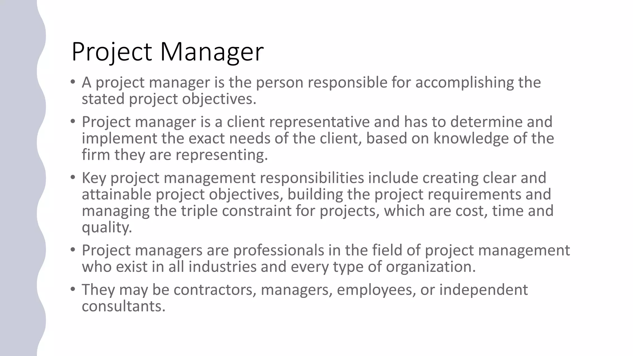Project Manager
 