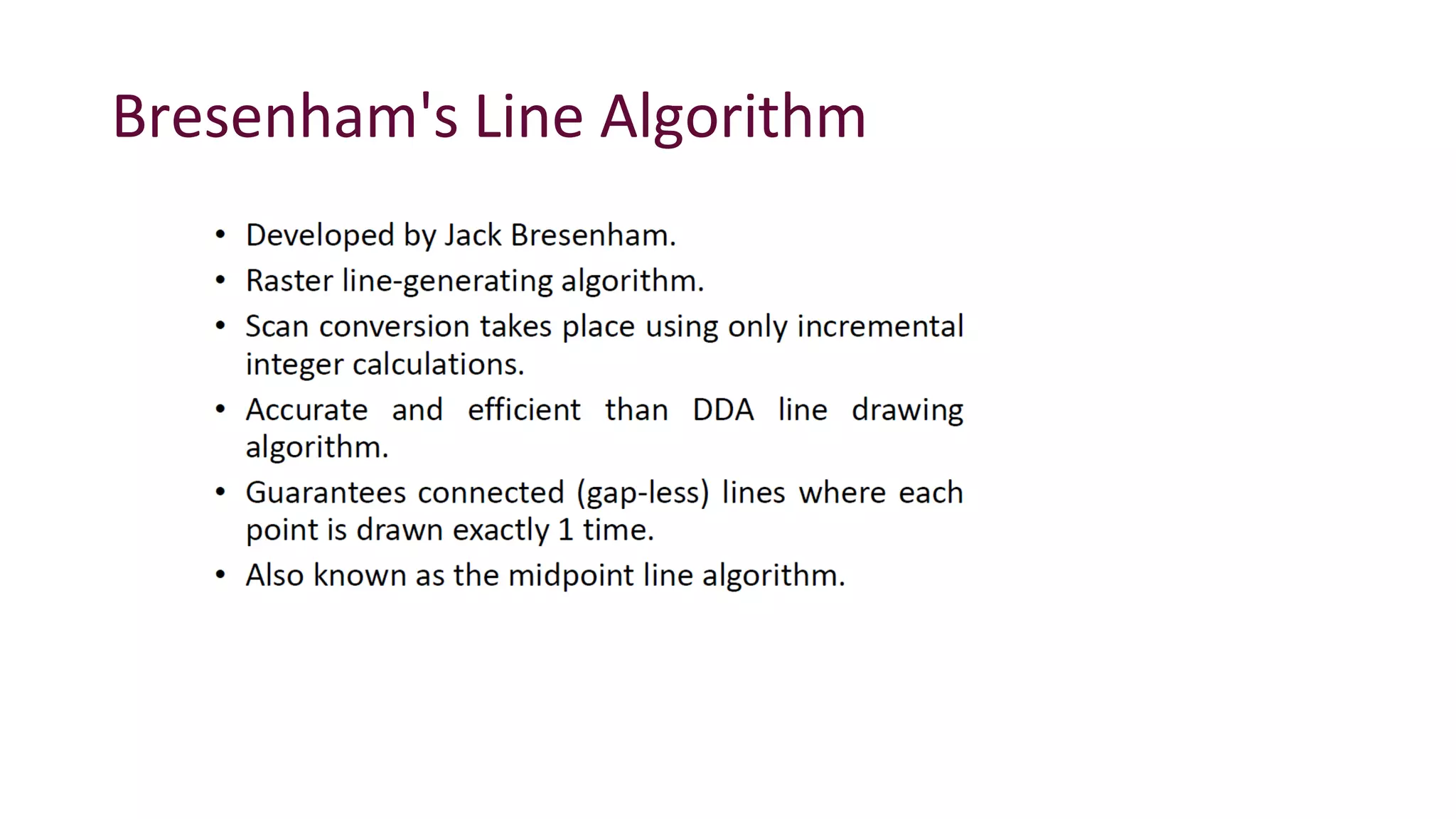 Bresenham's Line Algorithm
 