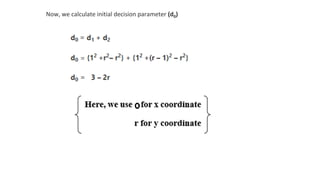 Now, we calculate initial decision parameter (d0)
 