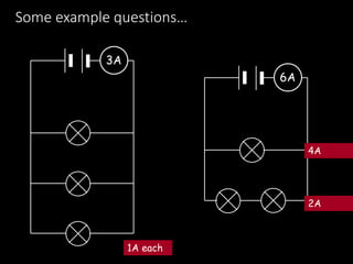 Some example questions…
3A
6A
1A each
4A
2A
 