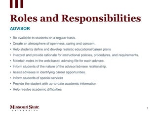 Advising Mission & Roles | PPTX