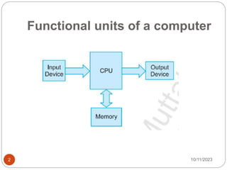 Functional units of a computer
10/11/2023
2
 