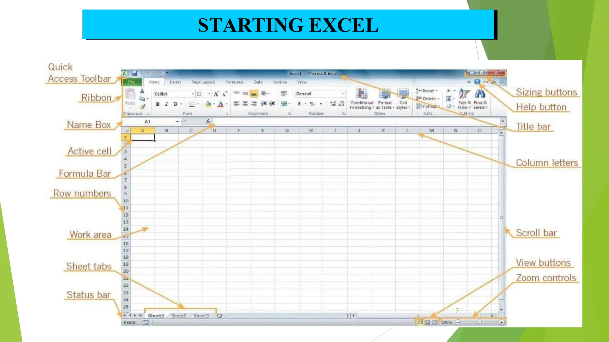STARTING EXCEL
7
 