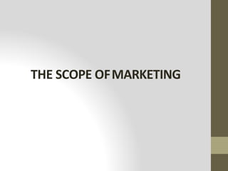 THE SCOPE OFMARKETING
 