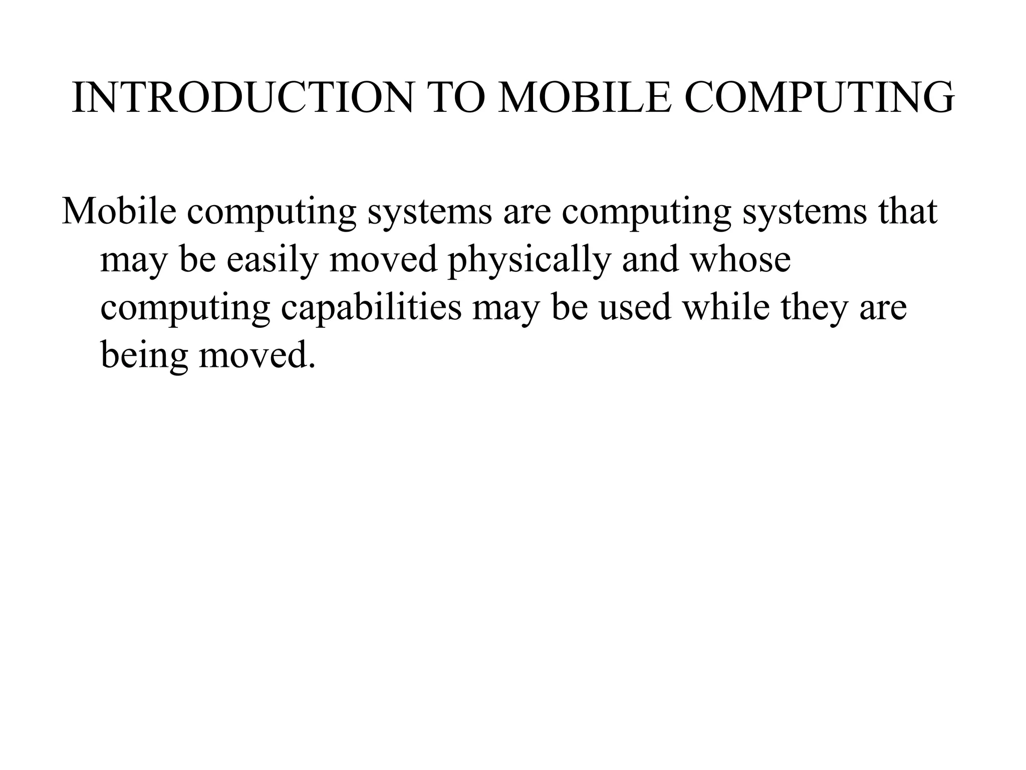 MOBILE COMPUTING MODULE 1 CALICUT UNIVERSITY | PPT
