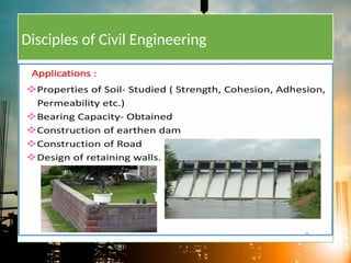 Introduction to Civil Engineering, Branches, Basic materials in ...