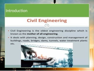 Introduction to Civil Engineering, Branches, Basic materials in ...