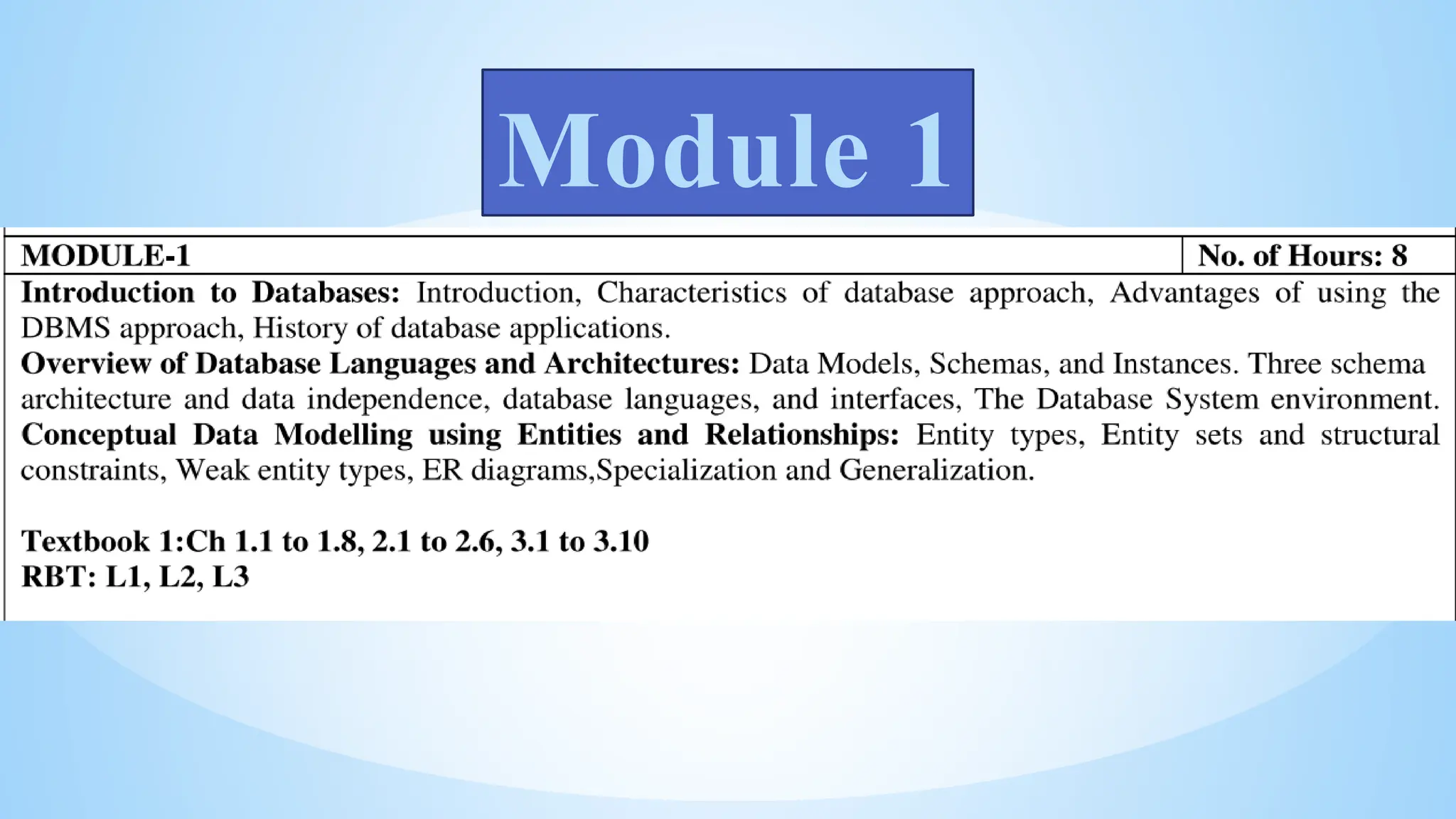 Module 1
 