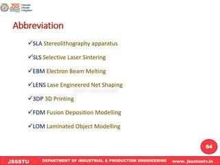 DEPARTMENT OF INDUSTRIAL & PRODUCTION ENGINEERING www. jssstuniv.in
JSSSTU
R
L
J
I
T
64
 