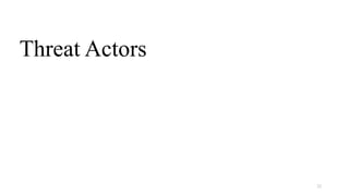 22
Threat Actors
 