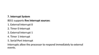 Comprehensive Overview of 8051 Microcontroller Architecture and ...
