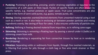 Puree Tissue BTHM Module 1 basics of food production theory | PPTX