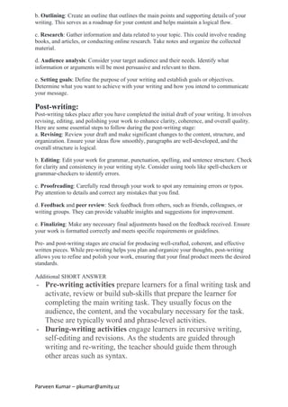 BC 206 - Amity Tashkent - Writing Process & Workplace Communication | PDF