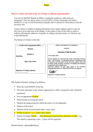 BC 206 - Amity Tashkent - Writing Process & Workplace Communication | PDF