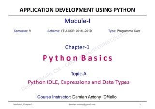 Python Programming ADP VTU CSE 18CS55 Module 1 Chapter 1