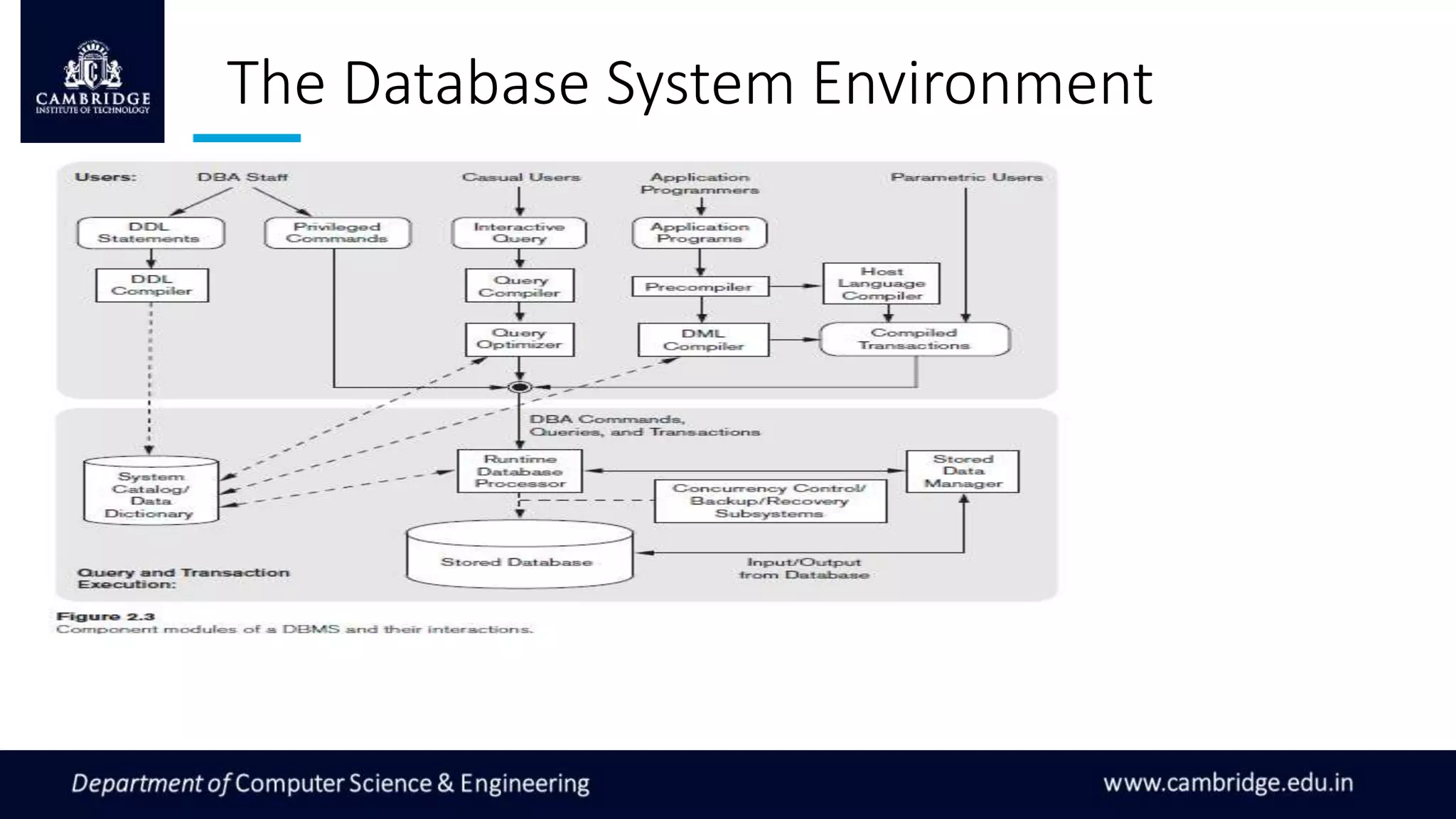 The Database System Environment
 