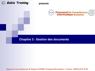 Chapitre 3 : Gestion des documents 