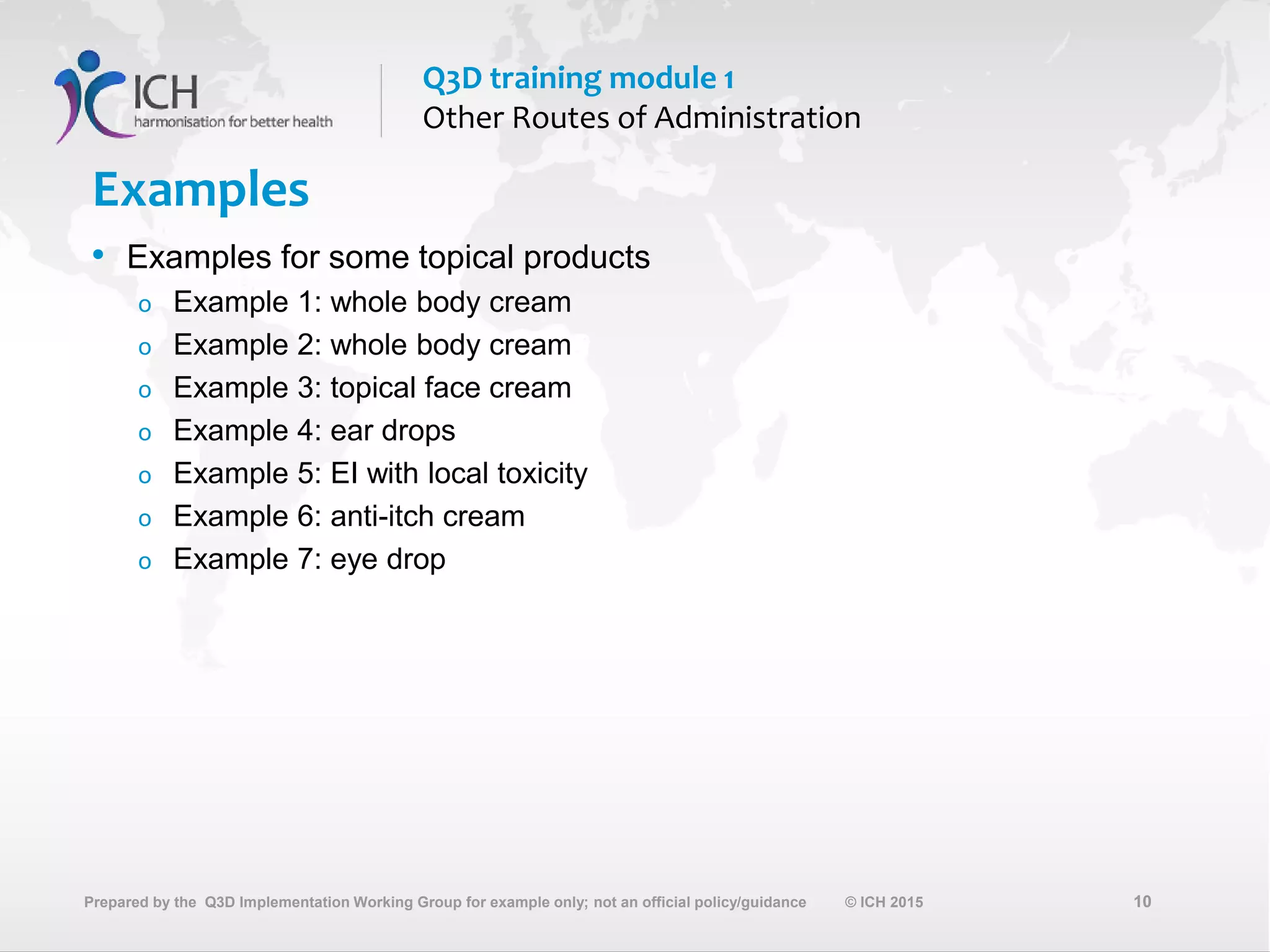 Module 1 developing acceptable levels for other routes of ...