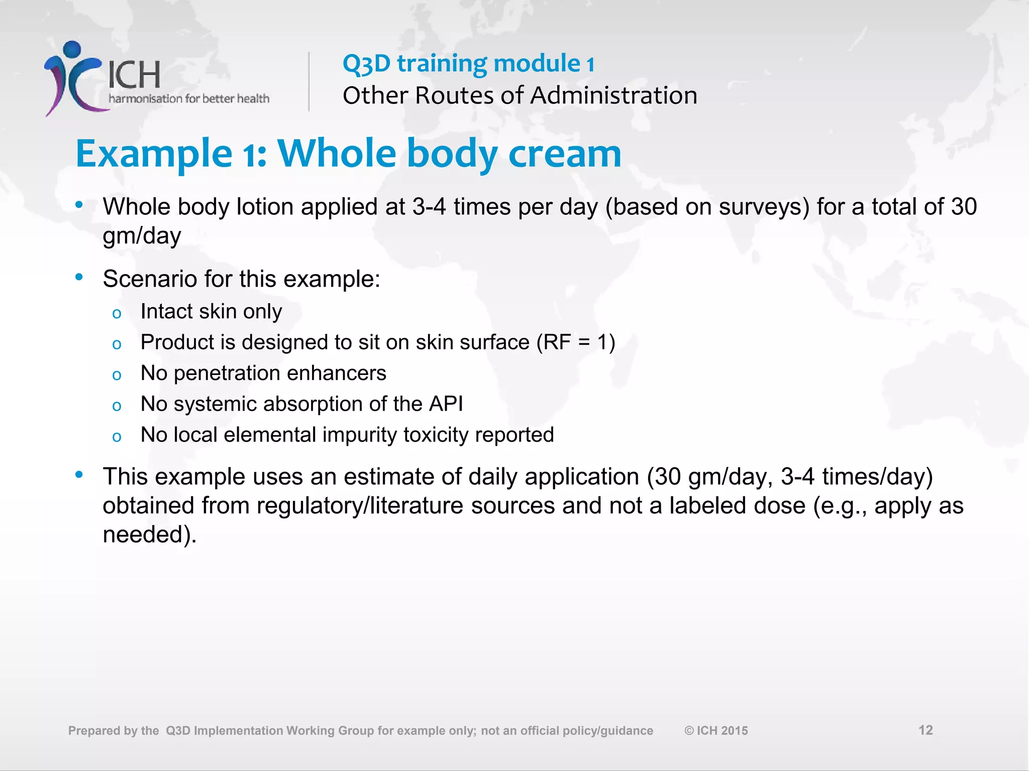 Module 1 developing acceptable levels for other routes of ...