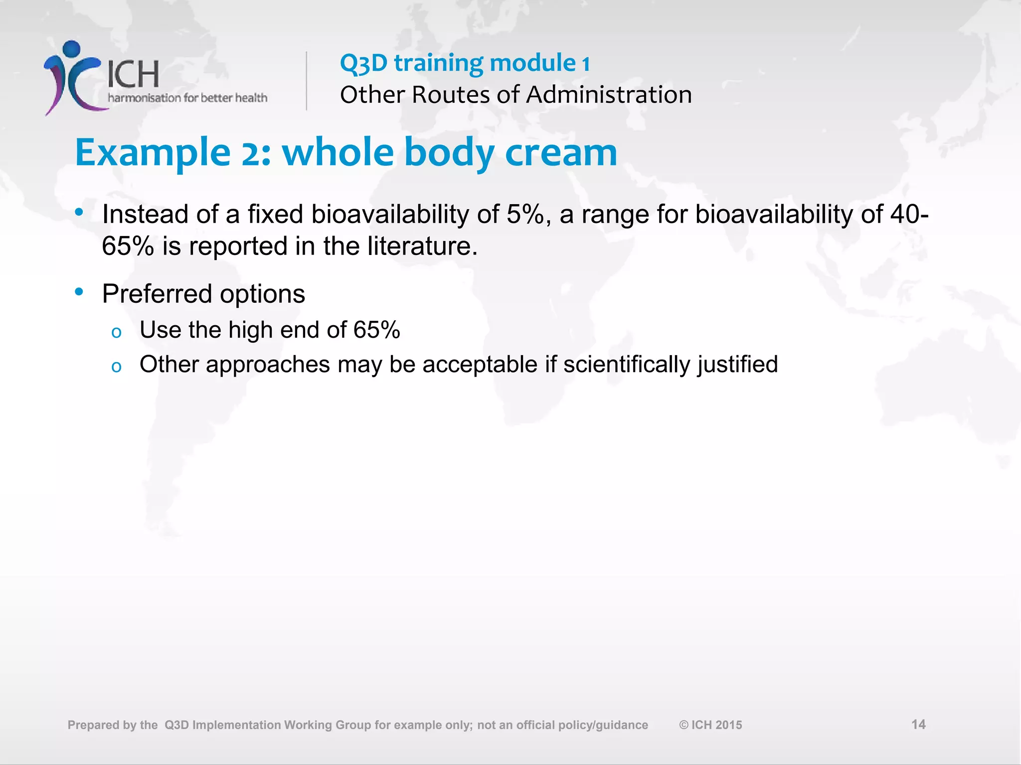 Module 1 developing acceptable levels for other routes of ...