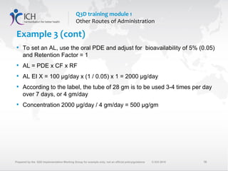 Module 1 developing acceptable levels for other routes of ...