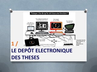 Tous droits réservés
                        par Tis (Source : La


1/                      thèse nuit
                        gravement à la
                        santé)




LE DEPÔT ELECTRONIQUE
DES THESES
 