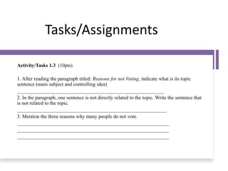 Paragraph After Task Module 1- Engl 152 Sentence and Paragraph Structure revised (5).pptx