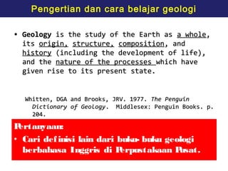 Module 1 introduction to geology | PPT