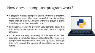 python | python programming, computer programming,... Module 1 - Introduction to Python and computer programming.pdf