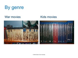 By genre
War movies Kids movies
© 2020 Ontario Tech University
 