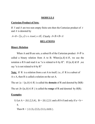 Comprehensive Study of Cartesian Products and Relations in Set Theory | PDF