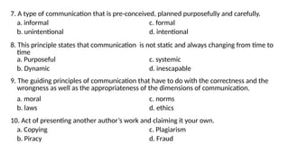 Purposive Communication Lesson 1 Communication Process | PPTX