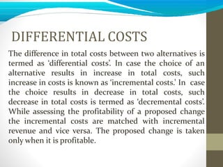 Alternative Costs Module 1 lesson 1 cost term, concepts and classifications | PPTX