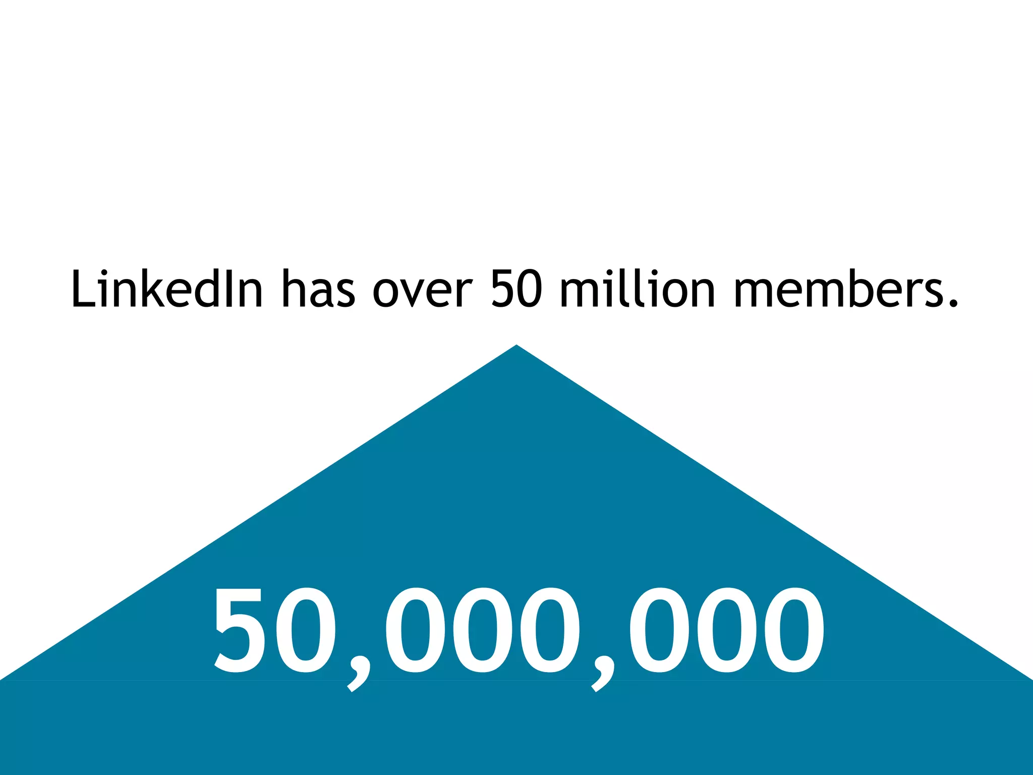 LinkedIn has over 50 million members. 50,000,000 