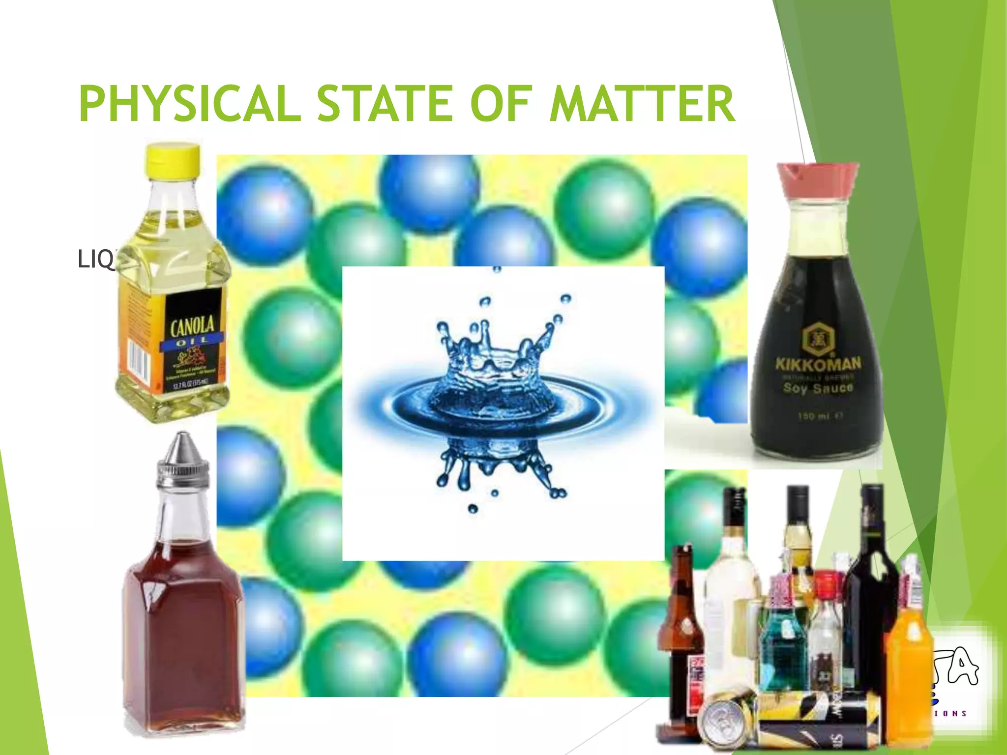 PHYSICAL STATE OF MATTER 
LIQUID: 
 