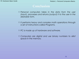 Module 1 personal computers basics | PPT