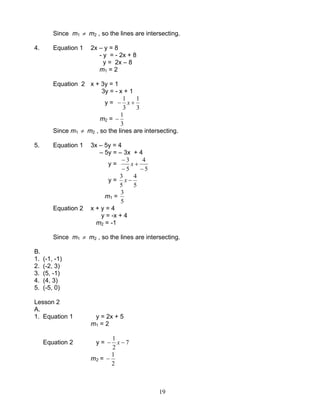 Module 1 plane coordinate geometry | PDF