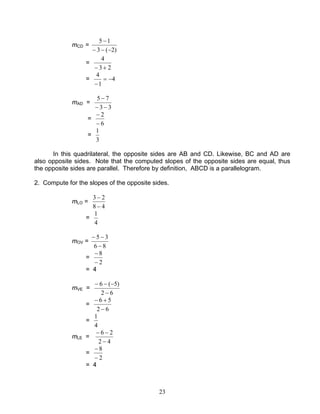 Module 1 plane coordinate geometry | PDF
