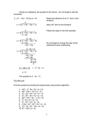 Module 1 polynomial functions | PDF