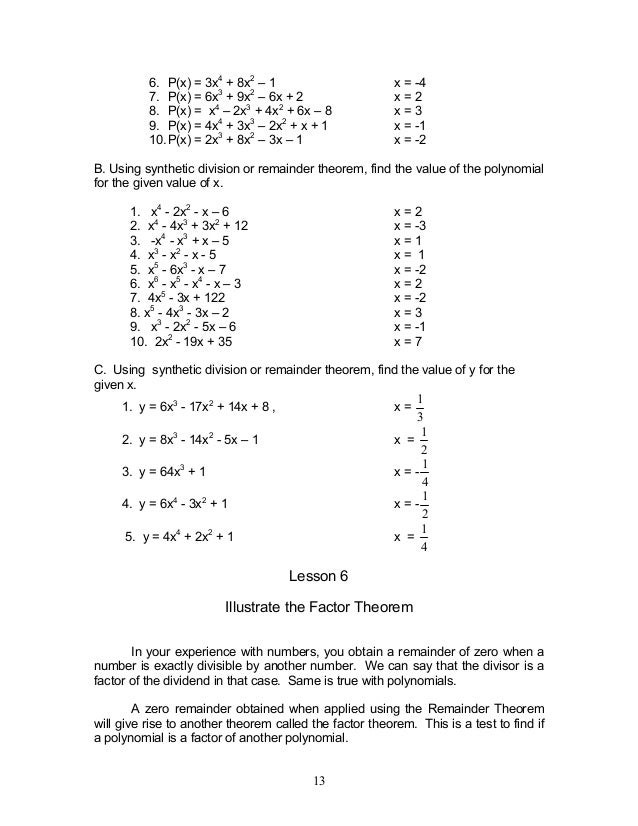 Module 1 Polynomial Functions